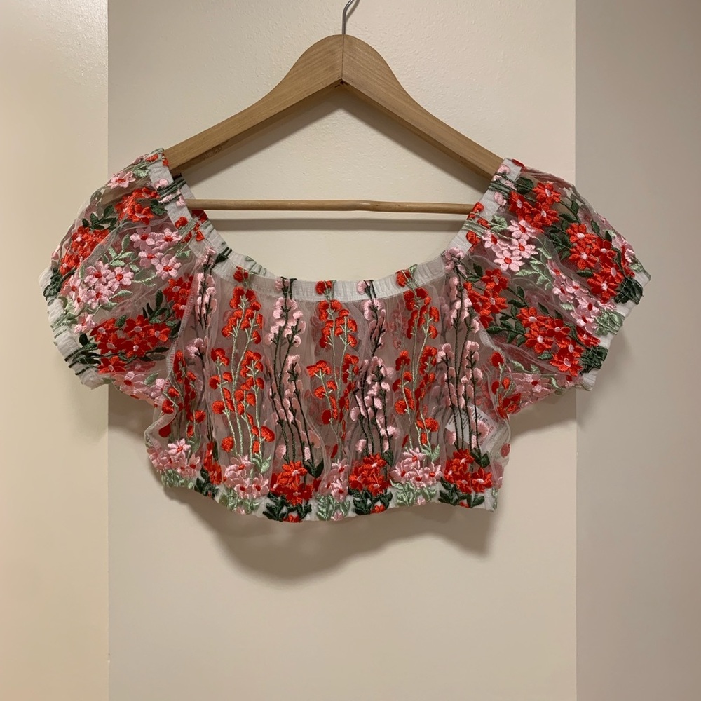 Kimchi Blue Embroidered Floral Top